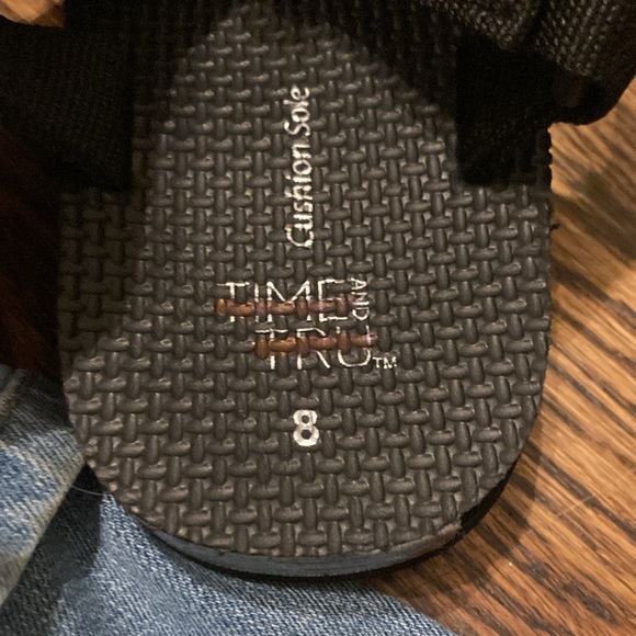 Black Strapped Sport Sandals Women’s Size 8 by Time and Tru - Picture 2 of 3